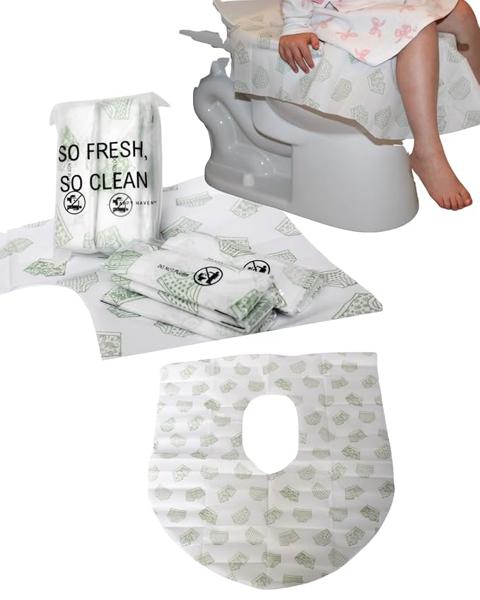 Happy Haven Toilet Seat Covers Disposable, Toddlers & Adults, Portable by HappyHaven