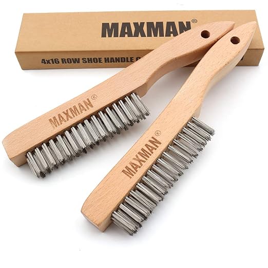 MAXMAN Wire Brush, Heavy Duty Stainless Steel Wire Brushes by MAXMAN