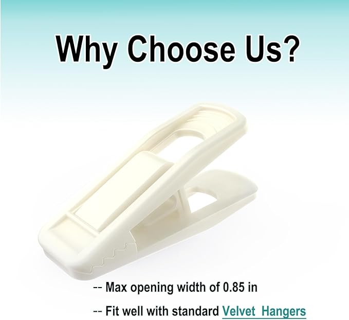 Hanger Clips Perfect for Velvet Hangers, Strong Plastic Clips Pant Skirt Hanger - Image 2