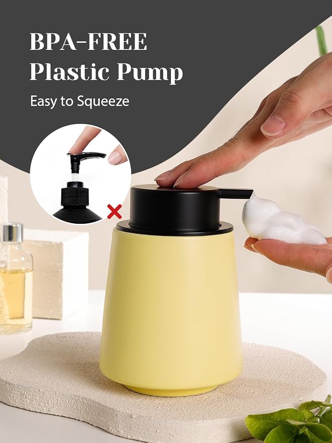 INGOFIN Ceramic Foaming Soap Dispenser -14 oz Foam Hand Soap Dispenser Bathroom - Image 6