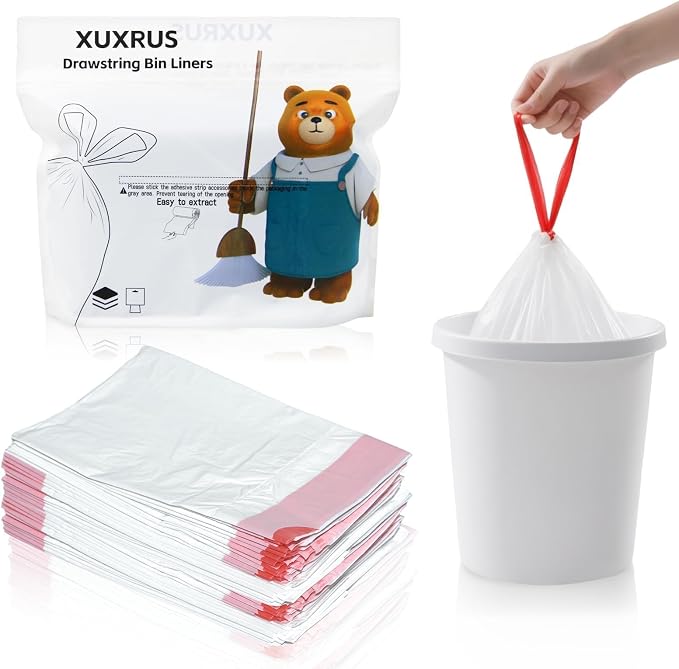 3 Gallon Trash bag Small White Drawstring Trash Bags, Tear-Free Heavy Duty - Image 9