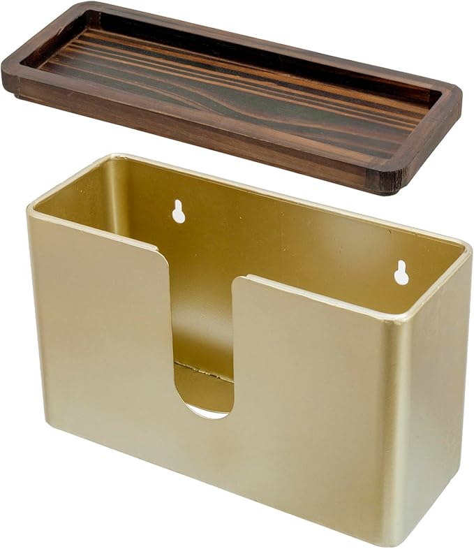 MyGift Deluxe Modern Brass Tone Metal Folded Commercial Paper Towel Holder - Image 4