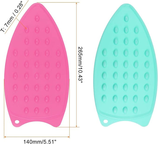 HARFINGTON 2pcs Silicone Iron Rest Pad, Fuchsia/Turquoise - Image 2