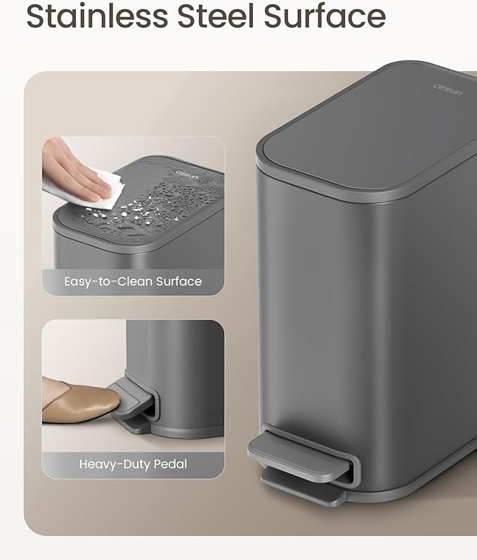 Cesun Small Bathroom Trash Can - Image 3