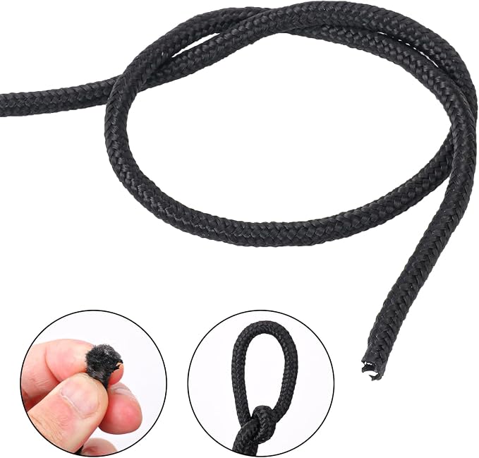 500 Feet 1/4 Inch Black Polyester Rope, 6 mm Polypropylene Utility Rope - Image 3