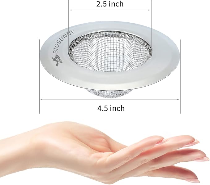 Mesh Sink Strainer Set of 2, MSY BIGSUNNY Stainless Steel Kitchen Sink Strainer - Image 3