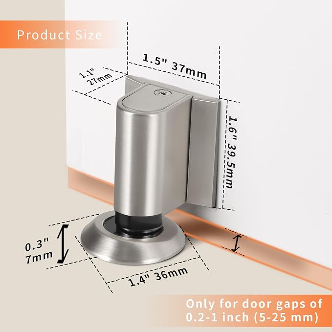 Bak Bo Magnetic Door Stoppers 1 Pack Bottom of Door Holder Keep Door Open No - Image 2