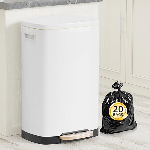 13 Gallon Trash Can with Lid, 50L Fingerprint Proof Stainless Steel Kitchen by trashcan