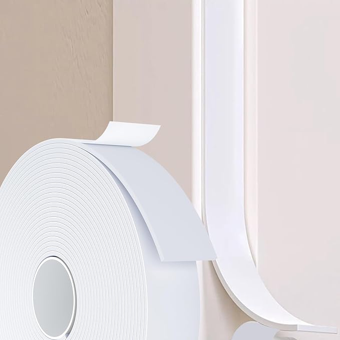 Weather Stripping Door Seal White, Self Adhesive Foam Tape High Density Foam by Unknown