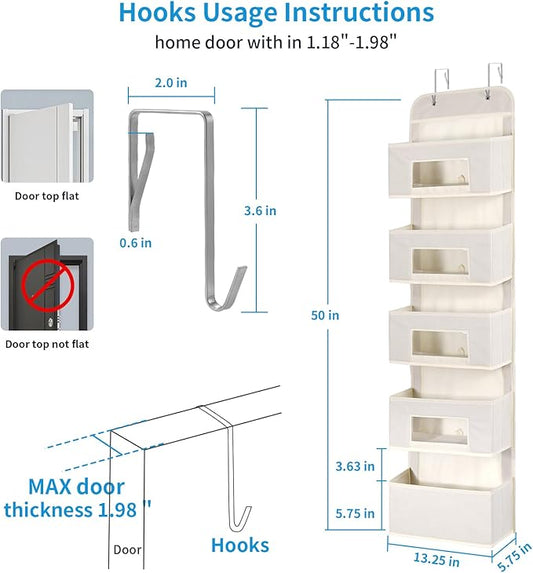 MAX Houser 5-Shelf Over The Door Hanging Organizer - Image 2