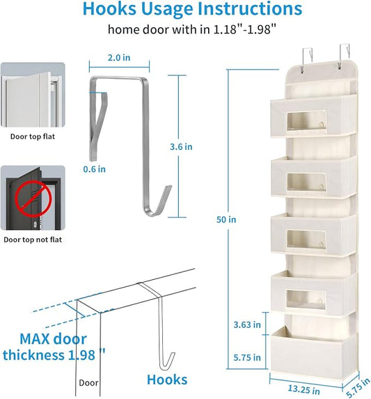5-Shelf Over The Door Hanging Organizer - Image 2
