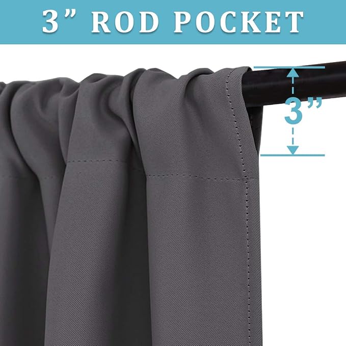 RYB HOME Blackout Curtains 63 inches Long - Image 2