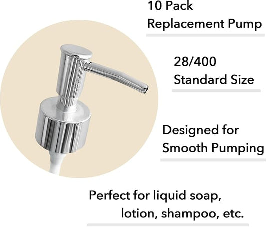 Soap Dispenser Pump Head Replacement 10 Pack, 28/400 Threads Standard Size - Image 2