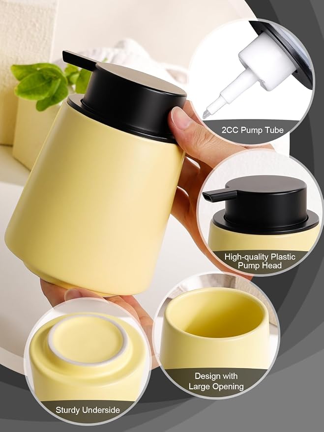 INGOFIN Ceramic Foaming Soap Dispenser -14 oz Foam Hand Soap Dispenser Bathroom - Image 4