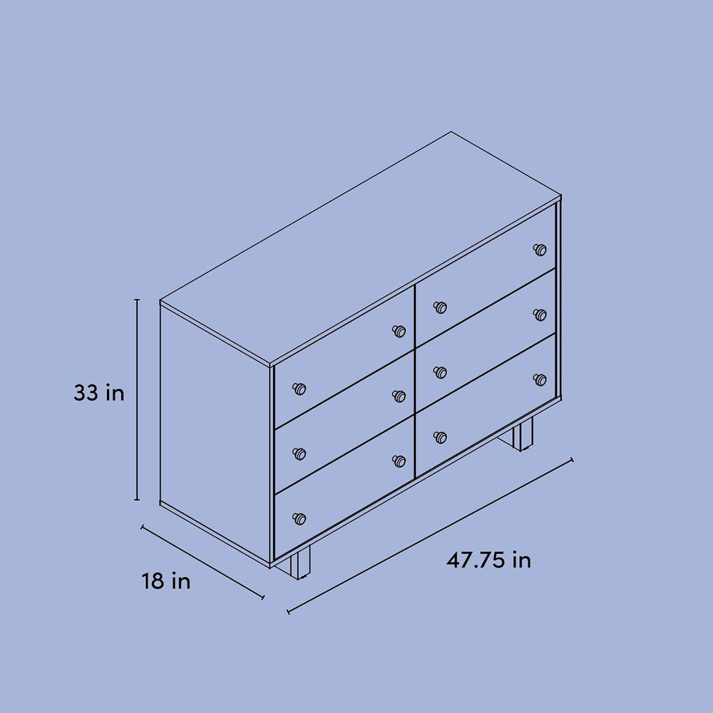 Storkcraft Texas 6 Drawer Dresser, Driftwood