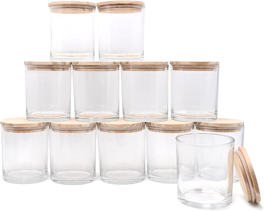 14 OZ Thick Candle Jars for Making Candles 12 Pcs, 3 Wick Empty Jars by Showin