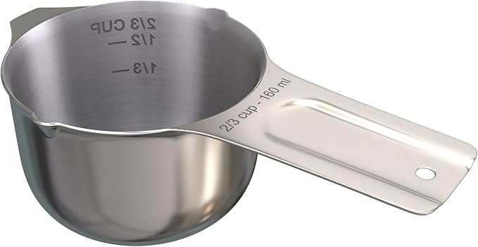 Color Up ⅔ Cup Measuring Cup – Premium Chrome Stainless Steel, Accurate - Image 5