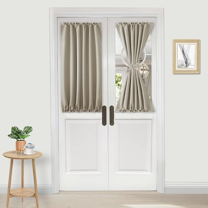 DWCN French Door Curtains – Rod Pocket Thermal Blackout Curtain by DWCN