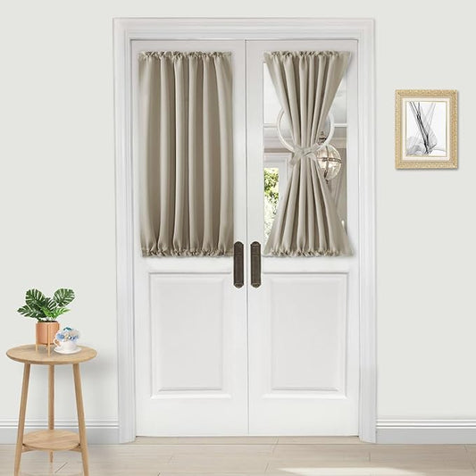 DWCN French Door Curtains – Rod Pocket Thermal Blackout Curtain by DWCN