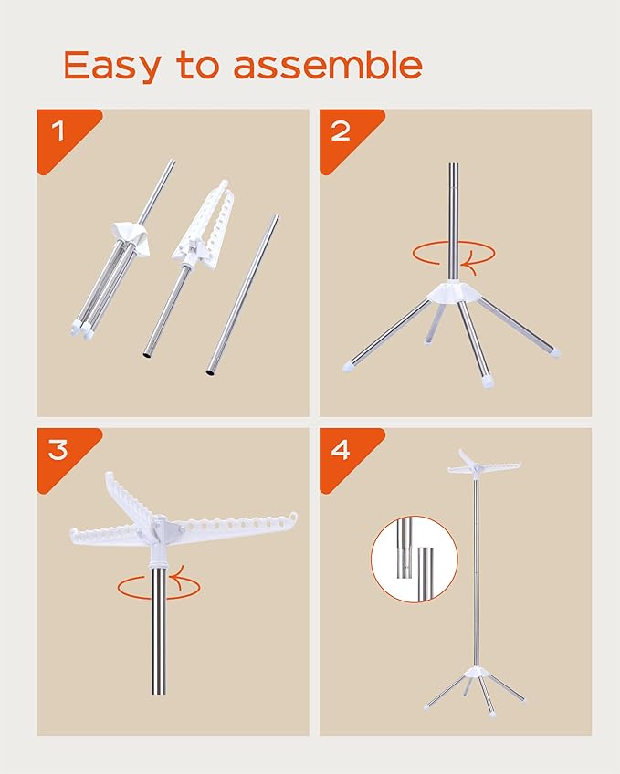 Clothes Drying Rack Foldable, 59 inch Tripod Laundry Drying Rack Indoor - Image 7