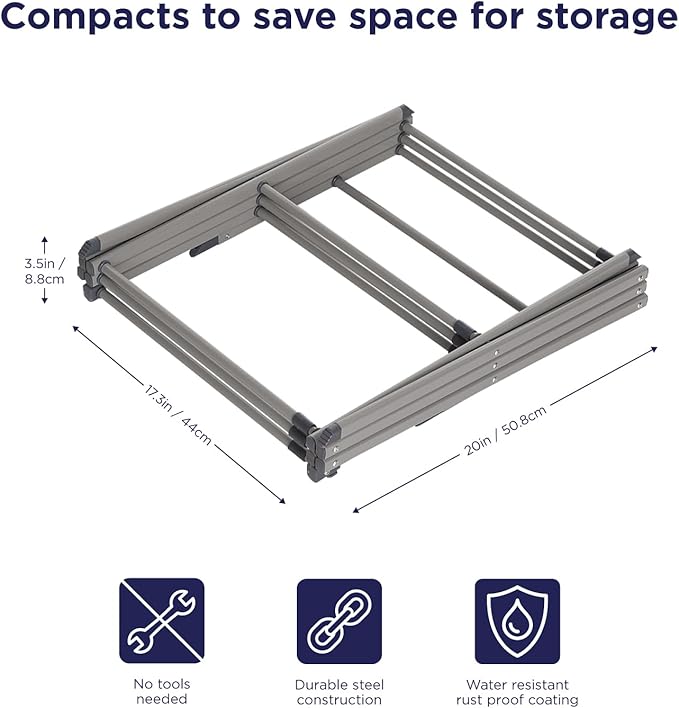 BLACK+DECKER Laundry Organization Expandable/Collapsible Clothes Drying Rack. - Image 3
