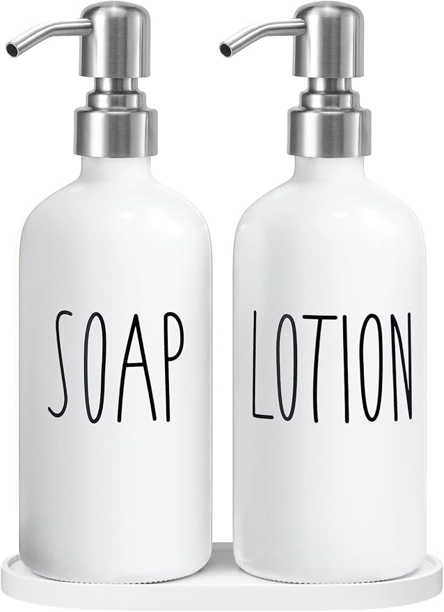 MOMEEMO Hand Soap Dispenser for Bathroom, Soap and Lotion Dispenser Set by MOMEEMO