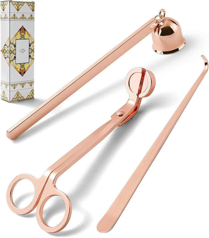 PATOISE 3 in 1 Candle Accessory Set Mini, Candle Wick Trimmer Cutter, Candle by PATOISE
