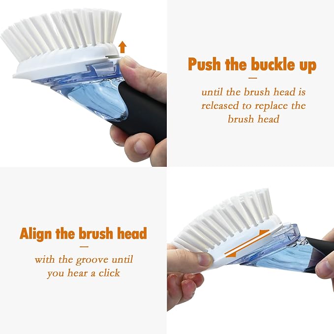 Soap Dispensing Replacement Dish Brush Storage Set - Image 4