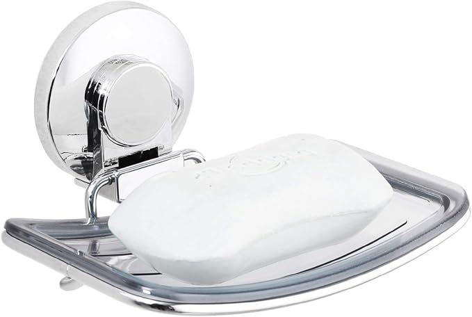 LEVERLOC Chrome Suction Cup Soap Dish Holder by LEVERLOC