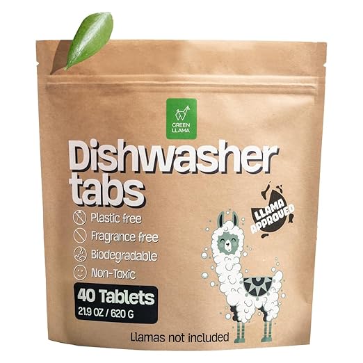 Dish Washing Machine Tablets, Non-Toxic Dishwasher Tablets in Compostable by GreenLlama