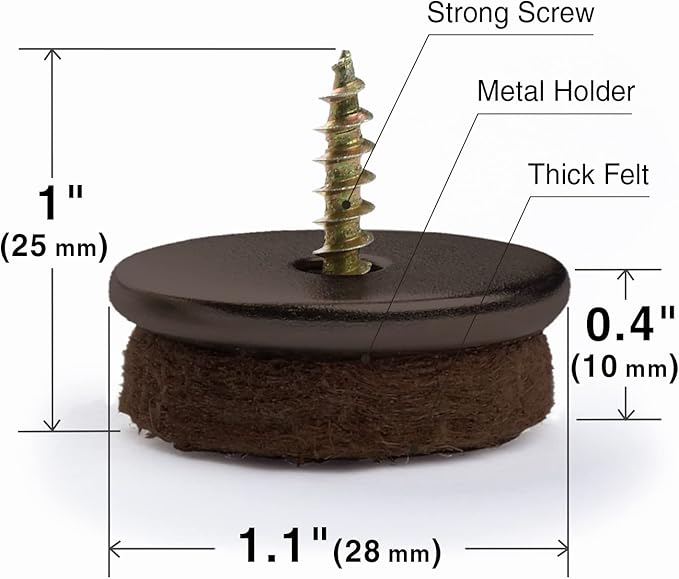 Screw-On Felt Furniture Pads X-Protector 24 PCS - Image 3