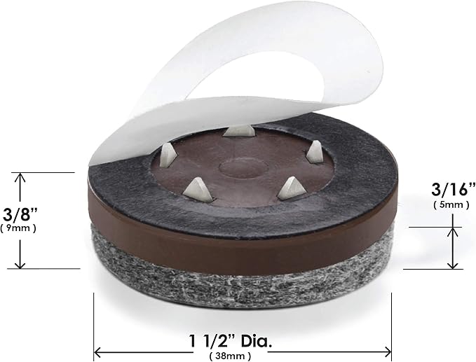 Slipstick GorillaFelt 1-1/2 Inch Felt Glides/Furniture Feet Floor Protectors - Image 6