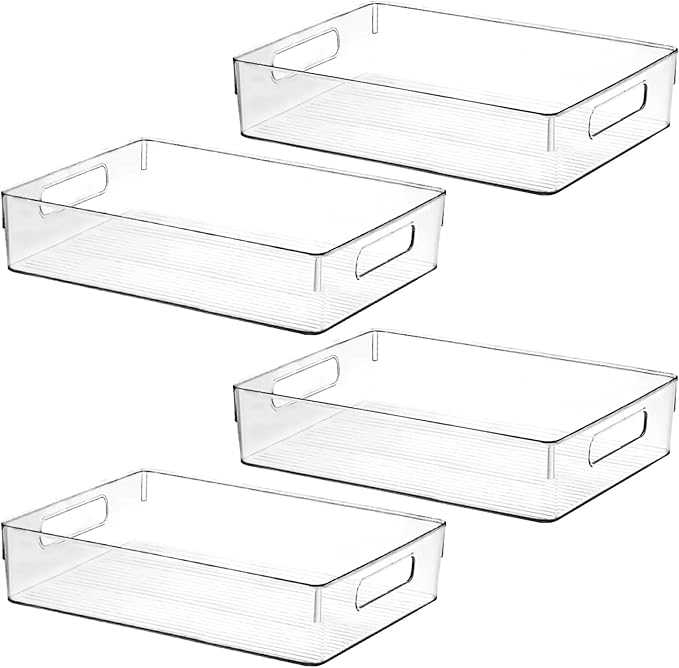 Large Clear Plastic Storage Bins, Pantry Organizers and Storage Containers by ShelfShaper