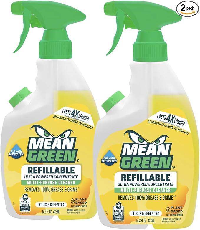 Mean Green Refillable Ultra Powered CONCENTRATE Multi Purpose Cleaner, Citrus & by MeanGreen