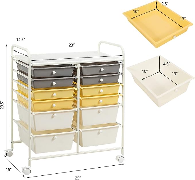 GOFLAME 12-Drawer Rolling Storage Cart, Mobile Utility Cart - Image 3
