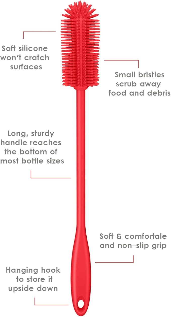 Silicone Bottle Brush, Water Bottle Cleaner Brush - Image 4