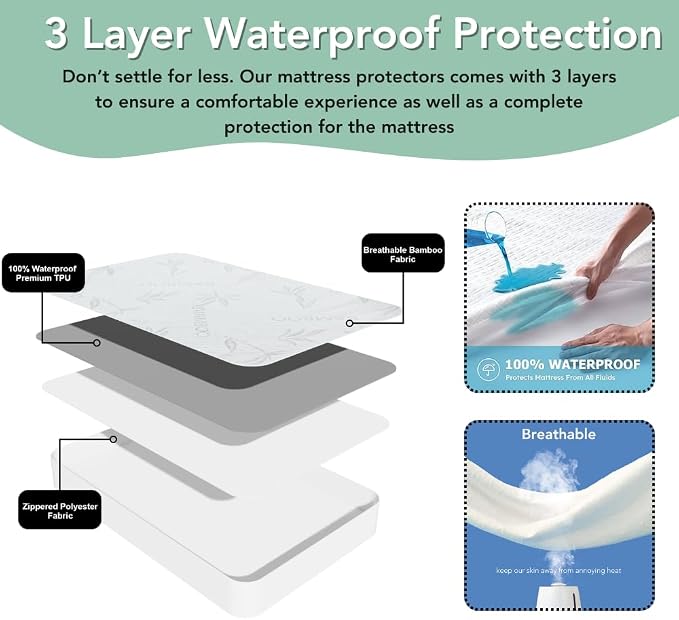 Bamboo Rayon Mattress Protector - Image 3