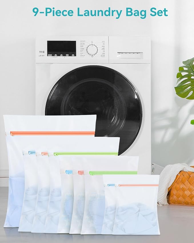OTraki 9 PCS Mesh Laundry Bags for Delicates 4 Sizes Laundry Bags Mesh Wash Bags - Image 6
