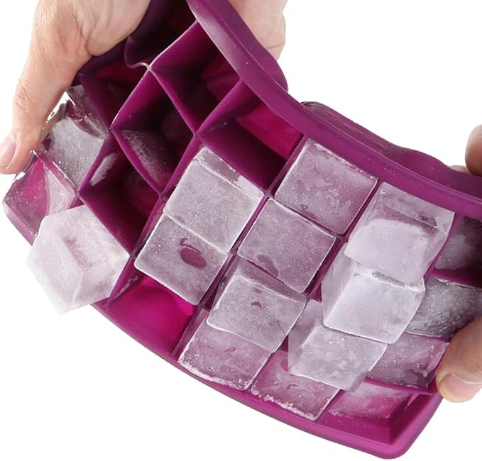 Ice Cube Tray, Silicone Square Ice Trays Easy Release Stackable Ice Cube Mold - Image 2