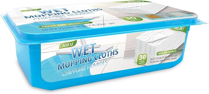 AIR U+ Wet Pads Refill for Swiffer Sweeper Wet Mopping Cloth, Unscented by AIRU