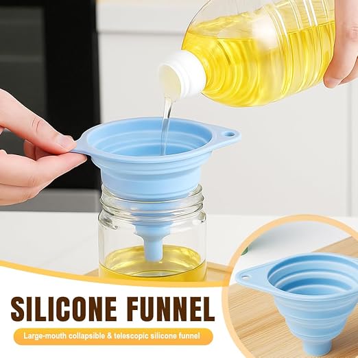 Kitchen Funnel Set, 2025 New Silicone Collapsible Funnel, Portable Bottle - Image 2