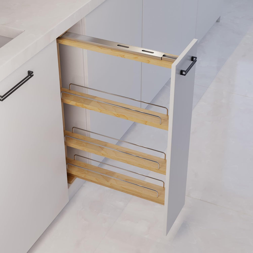 Dowell 3" Base Filler Pullout Organizer with Adjustable Shelves (Wood 40...