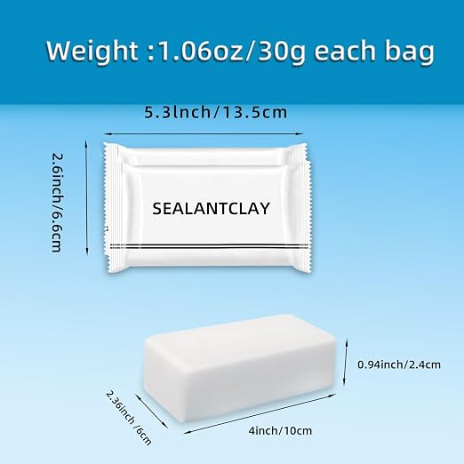 Pack of 8 White Seal Putty Waterproof Duct Seal Repair Sealing Clay, Quick - Image 3