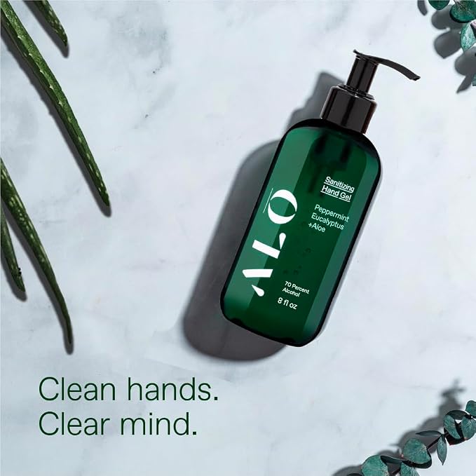 ALŌH Sanitizing Hand Gel 2-pack | Peppermint Eucalyptus + Aloe | 70% Alcohol - Image 4