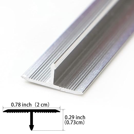 3Pcs Aluminum T Molding Trim & Floor Transition Strips, Flat Divider Strip - Image 2