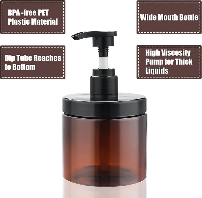 Cosywell Pump Bottle Dispenser Shampoo and Conditioner Dispenser 2 Pack - Image 4