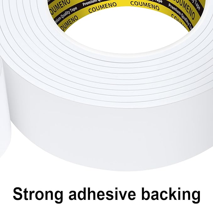 2 Pack Single-Sided Adhesive White Foam Tape 1.2inX16.4FT Single-Sided Sealing - Image 4