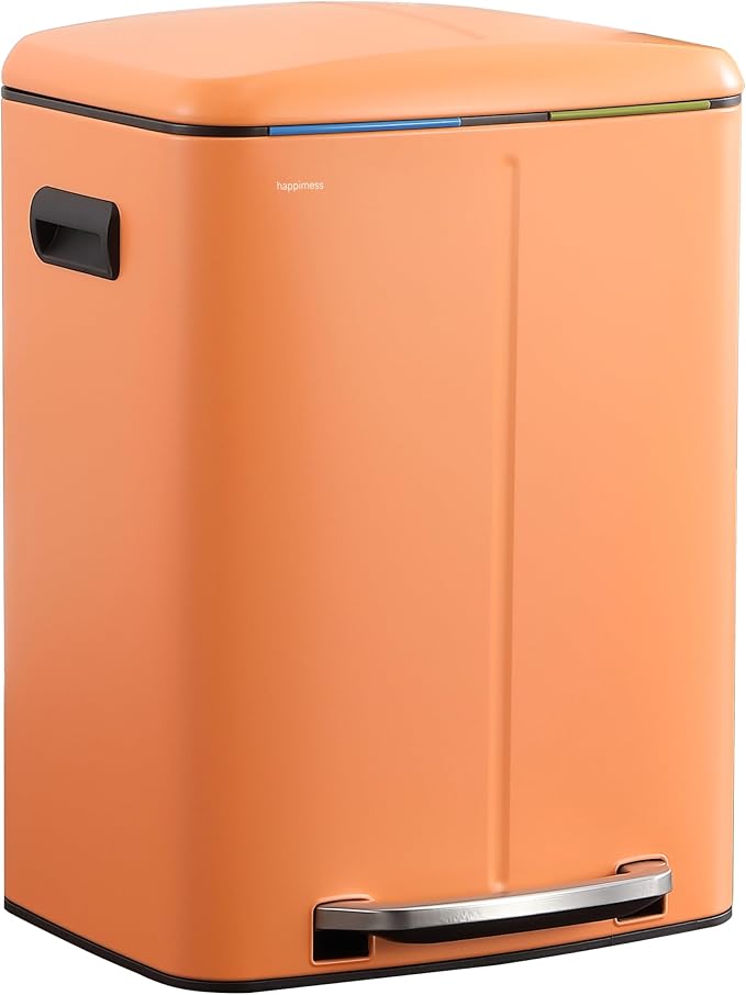 happimess HPM1005K Marco Rectangular 10.6-Gallon Double Bucket Trash Can by Happimess