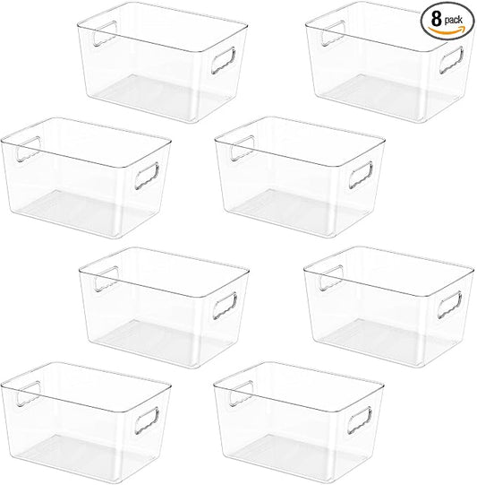 BALEINE Clear Plastic Storage Bins, Pantry Organization, BPA Free Stackable by BALEINE