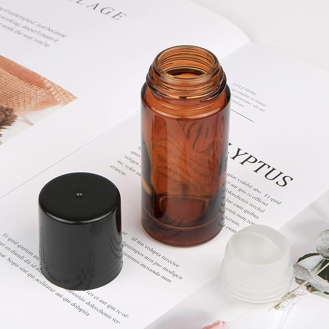 2Pcs Brown Glass Essential Oil Roller Bottles Refillable Roll on Bottles Empty - Image 5